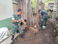 Anggota Koramil 1204- 07/ Tayan Hilir Laksanakan Pembersihan Pangkalan 