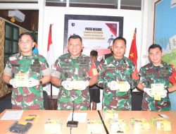 Danrem 121/Abw Gelar Press Release Penggagalan Penyelundupan Sabu Seberat Kurang Lebih 10 Kilogram.