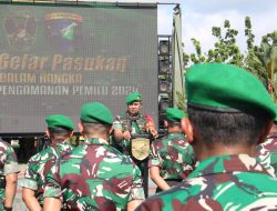 Pangdam XII/Tpr Beserta Prajurit Ikuti Apel Kesiapan Pengamanan Pemilu Dipimpin Oleh Kasad