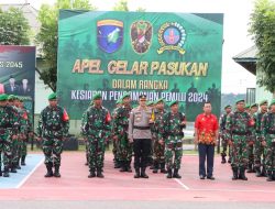 Dandim 1204 / Sanggau Ikuti Apel Kesiapan Pengamanan Pemilu Dipimpin Oleh Danram secara Virtual