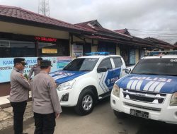 Polres Kapuas Hulu Kegiatan Pamatwil Polda Kalbar melaksanakan Pengecekan kendaraan dan persiapan menghadapi Pemilu di Polres Kapuas Hulu