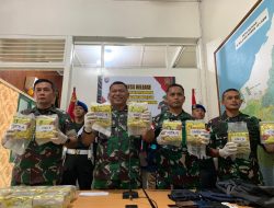 DANREM 121/ABW KEMBALI MENGGELAR PRESS RELEASE PENGGAGALAN UPAYA PENYELUNDUPAN NARKOBA JENIS SABU SEBERAT KURANG LEBIH 15,910 KG