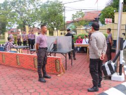 Upaya Pemantapan, Polres Sintang Gelar Simulasi Pelatihan Pengamanan TPS