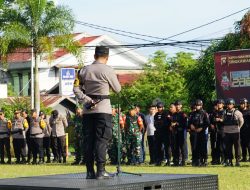 Personel Gabungan Lakukan Pengamanan Kegiatan Kunjungan Cawapres No Urut 02 Di Kota Singkawang. 