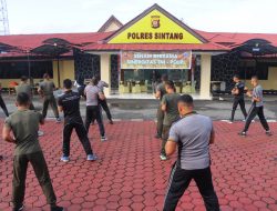 Sinergitas TNI Polri Dalam Senam Bersama Polres Sintang dan Kodim 1205/Stg