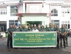 Jelang HUT ke-73 Penerangan TNI AD, Pendam XII/Tpr Gelar Donor Darah