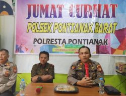 Polsek Pontianak Barat laksanakan Jum’at Curhat bersama perangkat pemerintahan dan penyelenggara pemilu.