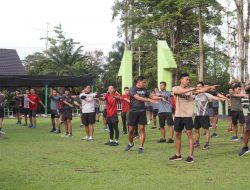 Guna Menjaga Kebugaran Fisik, Anggota Kodim 1206/Putussibau Laksanakan Olahraga Bola Voli