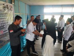 Kapolsek Pulau Maya Karimata Ipda Sr. Sembiring ikut menghadiri Kegiatan Pelantikan dan Bintekh Anggota PTPS Kec Pulau Maya