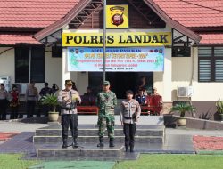 Menjelang Lebaran, Polres Landak Melaksanakan Gelar Pasukan Operasi Terpusat Kapuas 2024 Dihalaman Mapolres