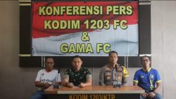 Tim sepak bola daerah Gama FC dan Kodim FC Ketapang berakhir dengan skor 3-1